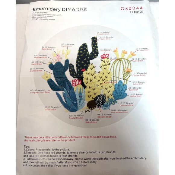 Embroidery DIY Art Kit With Pre-Printed Cloth & Instructions - Picture 2 of 6